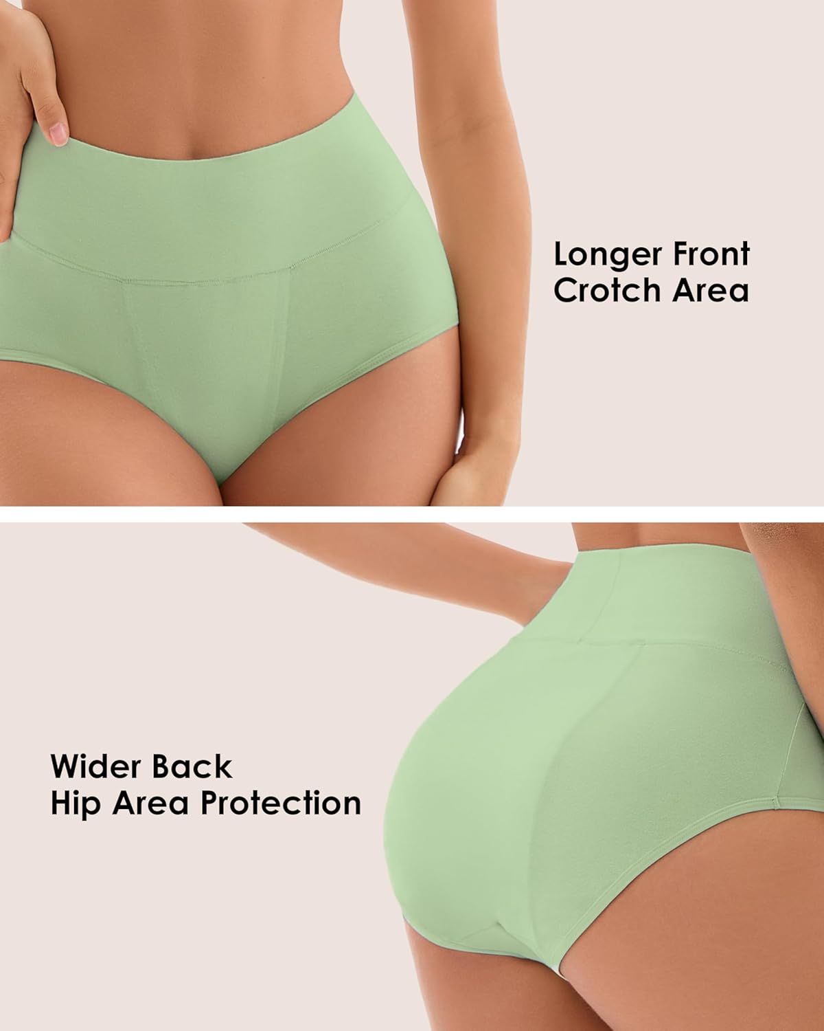 Incontinence Underwear For Women, High Waist Washable Leakproof Period Briefs With 80 ML Absorbency, 3 Pack - Image 5