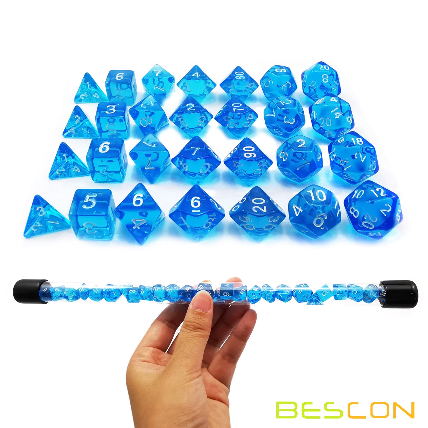 Set Dadi Rpg Oakie Doakie Traslucido Verde - 7 Dadi Giochi Di Ruolo