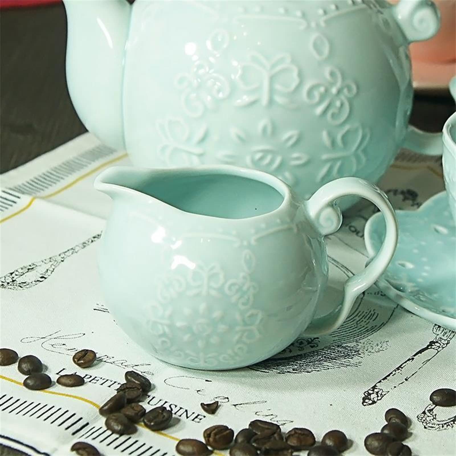 Sos na mleko, rosół, sos ceramiczny dzbanek na mleko wytłaczany porcelanowy słoik na przyprawy domowy sos syrop słoik spiczasty śmietanka naczynie do kawy 200 ml do jadalni, świątecznych posiłków
