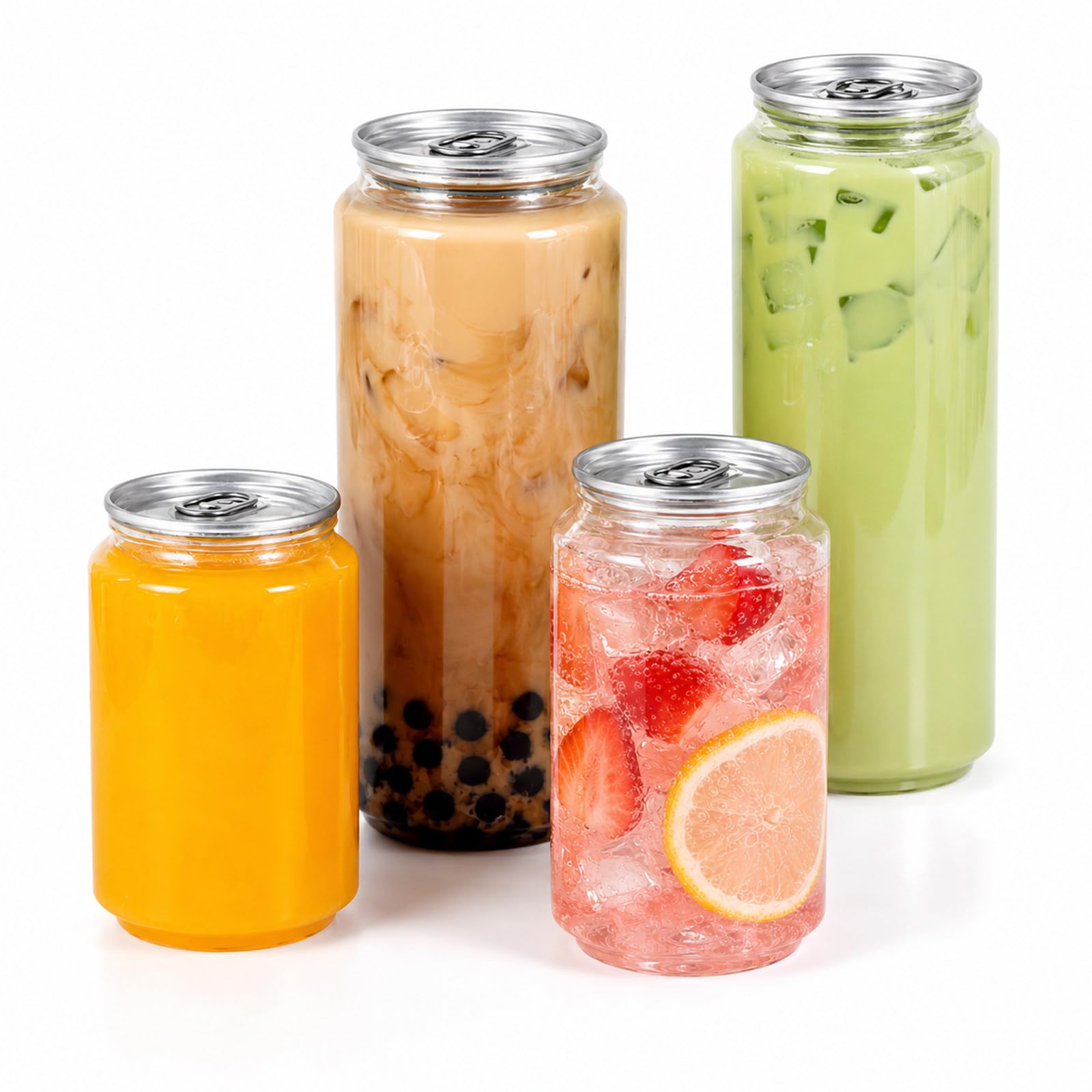 Einweg-PET-Dosen mit 250 ml Volumen zum maschinellen Versiegeln, inklusive Aluminiumdeckeln mit Aufreißlasche, für Kaffee, Tee und Saft zum Mitnehmen, 200 Stück 330ml