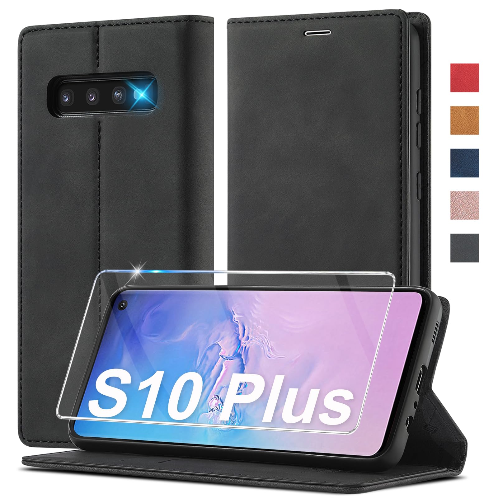 Ailicici Handyhülle für Samsung Galaxy S21/S22/S23/S24/S25/S26/S26 Plus/S26 Ultra/S25 FE, Leder Flip Wallet Case mit Schutzhülle, Klappbar