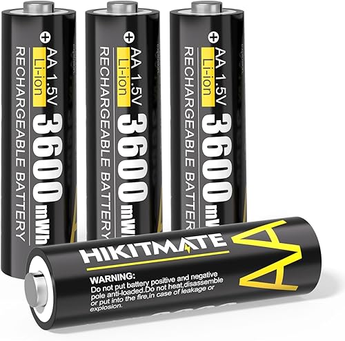 Miniatura 11 de Paquete de 12 baterías recargables AA de litio de 3600 mWh 1.5 V, 2000 ciclos con cargador inteligente de 12 ranuras e indicadores LED, potencia de