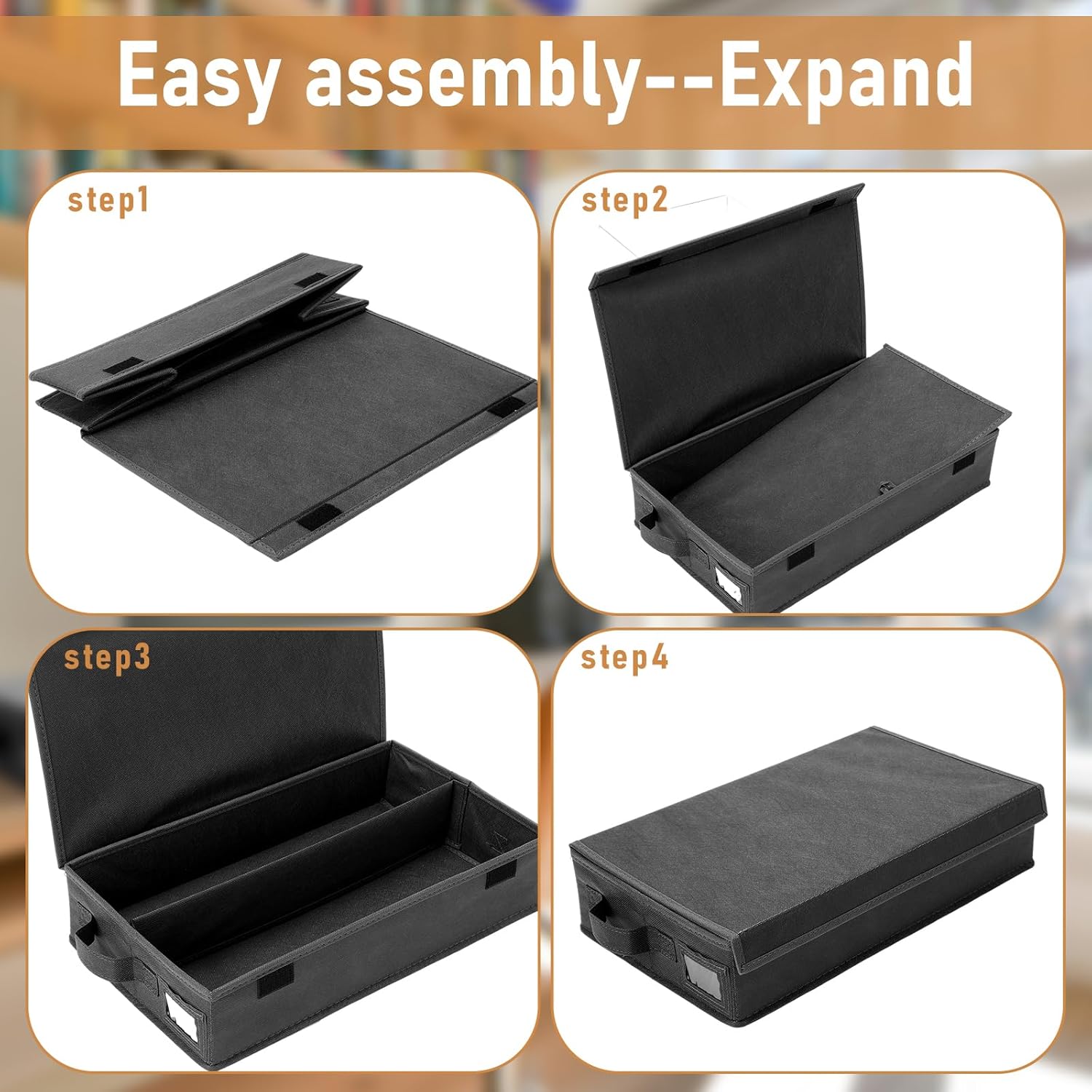 Weysat 6 Packs Stackable Cassette Tape Storage Boxes Practical Holder Dust Proof Racks with Lid 16. 34 x 9. 25 x 3. 54 Inches Holds 288 Cassette Cases Grey