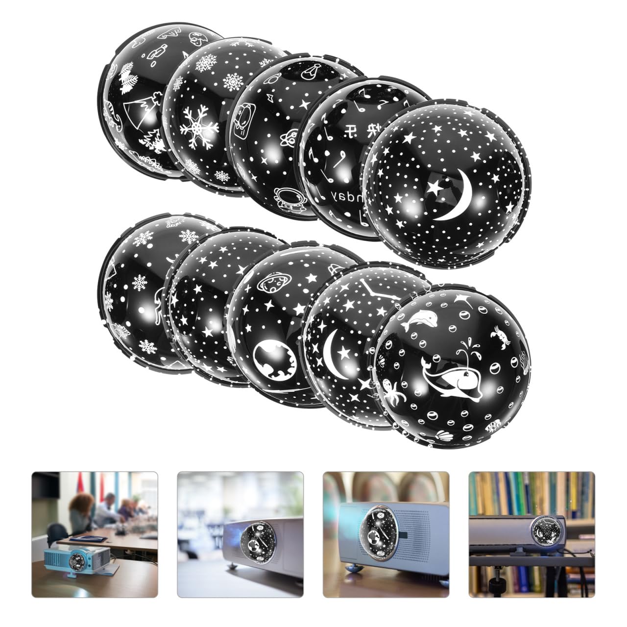 Bestonzon 10pièCes Film De Projection DéCoration Chambre pour Lampe Projecteur Accessoires De DéCoration Ambiance Luminique