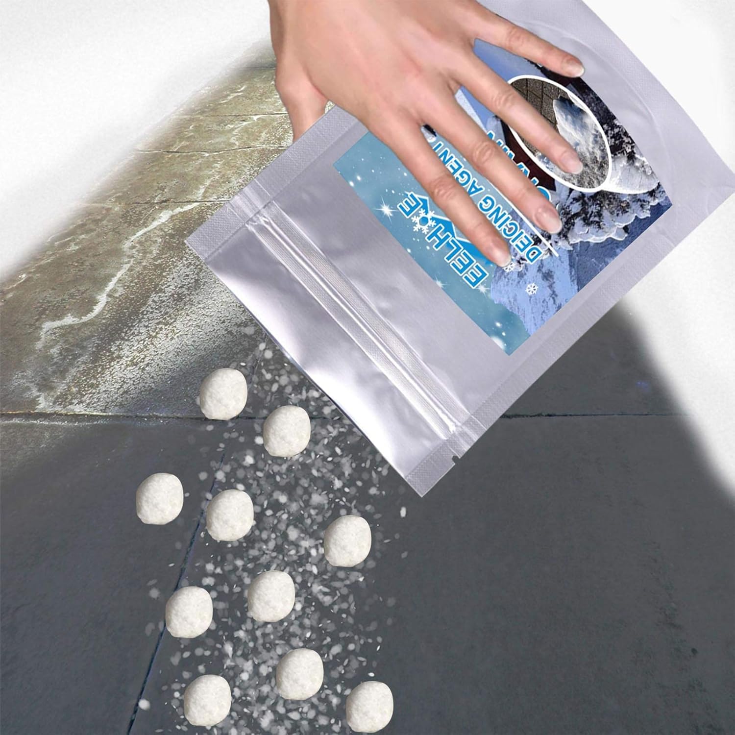 Ever 融雪剤 凍結防止剤 アイスバイ 塩化ナトリウム 融雪材 まくだけ簡単 Ice Slicer 融雪くん セット 一部予約 アイススライサー 100g10パック 階段 防湿剤 駐車場等の雪と氷を溶かす 家庭用融雪剤 防塵剤 玄関