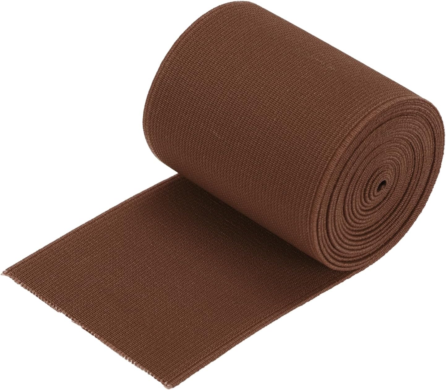 MECCANIXITY Twill Wide Elastic Band Double-Side 2.8 Inch Flat 2 Yard Woven Elastic Band Knit Elastic Spool Heavy Stretch Strap Brown for Sewing, Waistband