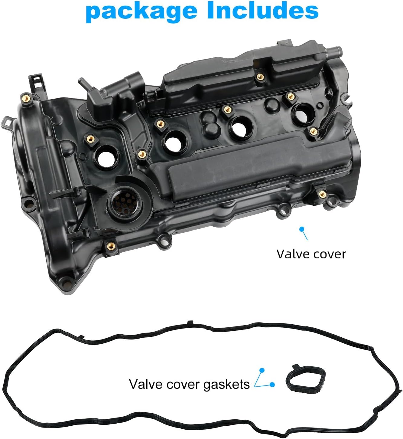 WATERWICH Engine Valve Cover with Gasket Compatible with Honda Accord 2013-2017, CR-V CRV 2015-2019 L4 2.4L Replacement for 12310RDFA01 123105A2A01