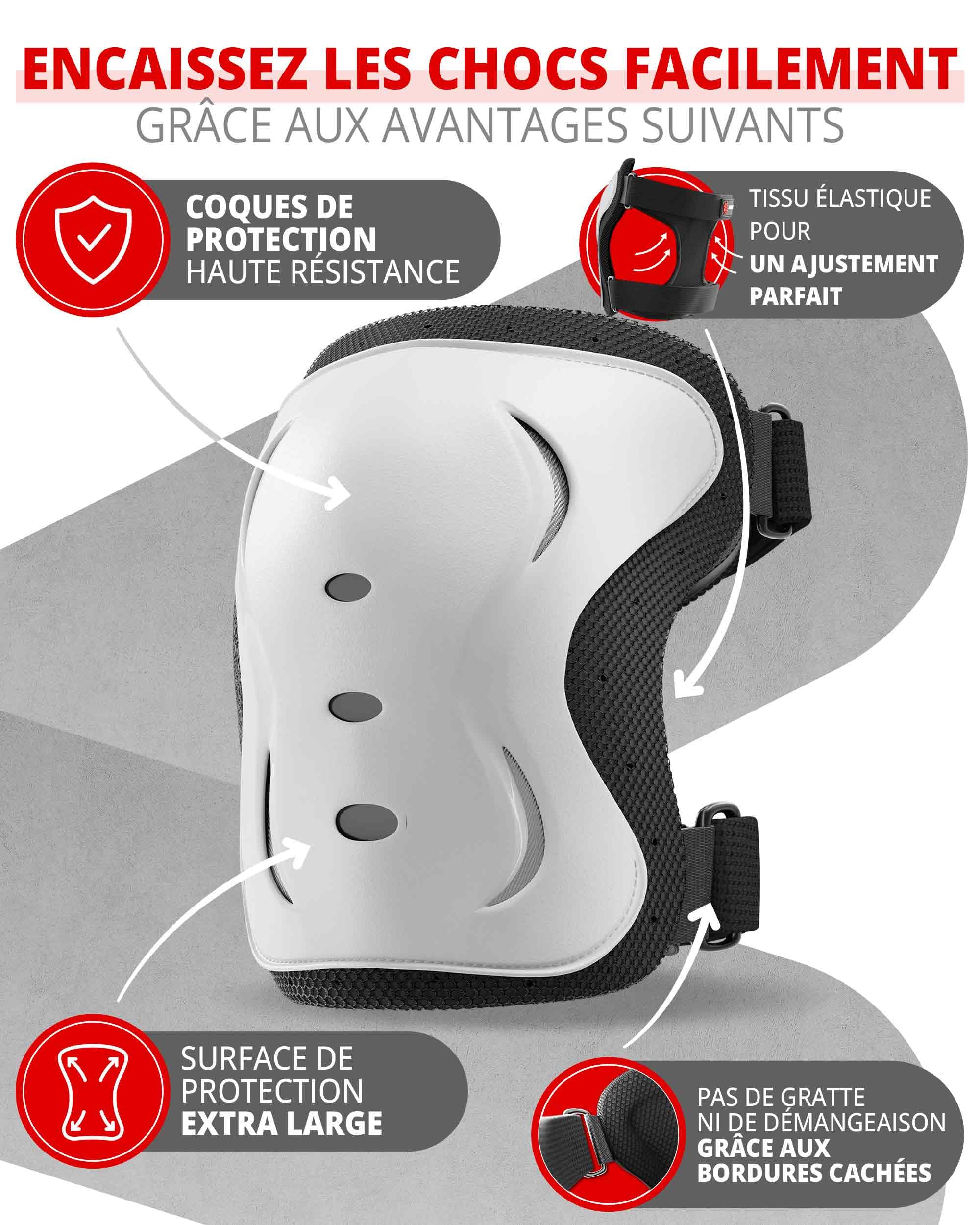SKATEWIZ Kit de Protection Roller Enfant - Protection Skateboard Enfant, Adolescents et Adulte [6 pièces] avec Genouillères, Coudières et Protège-Poignets