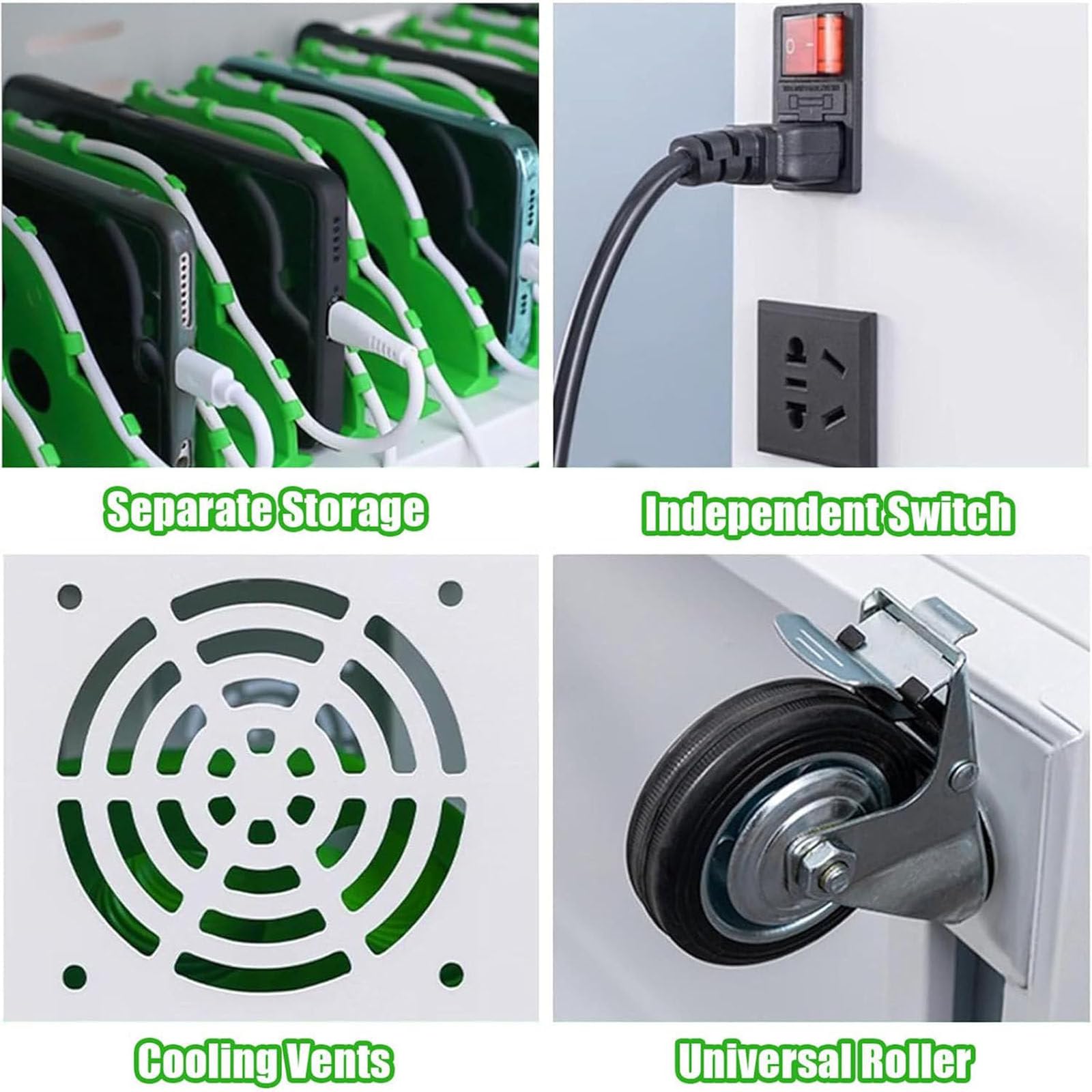 Tragbare USB-aufladbare Handy-Ladestation für Büros, 12–60 Steckplätze für Geräte