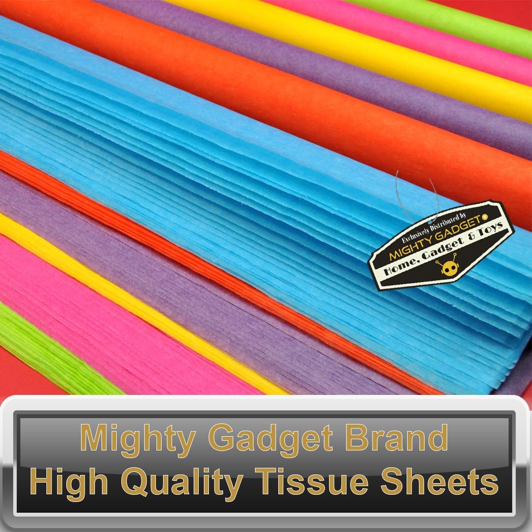 Mighty Gadget 100 Pack x (R) Super White Colored Acid Free Tissue Paper Sheets 15" x 20"