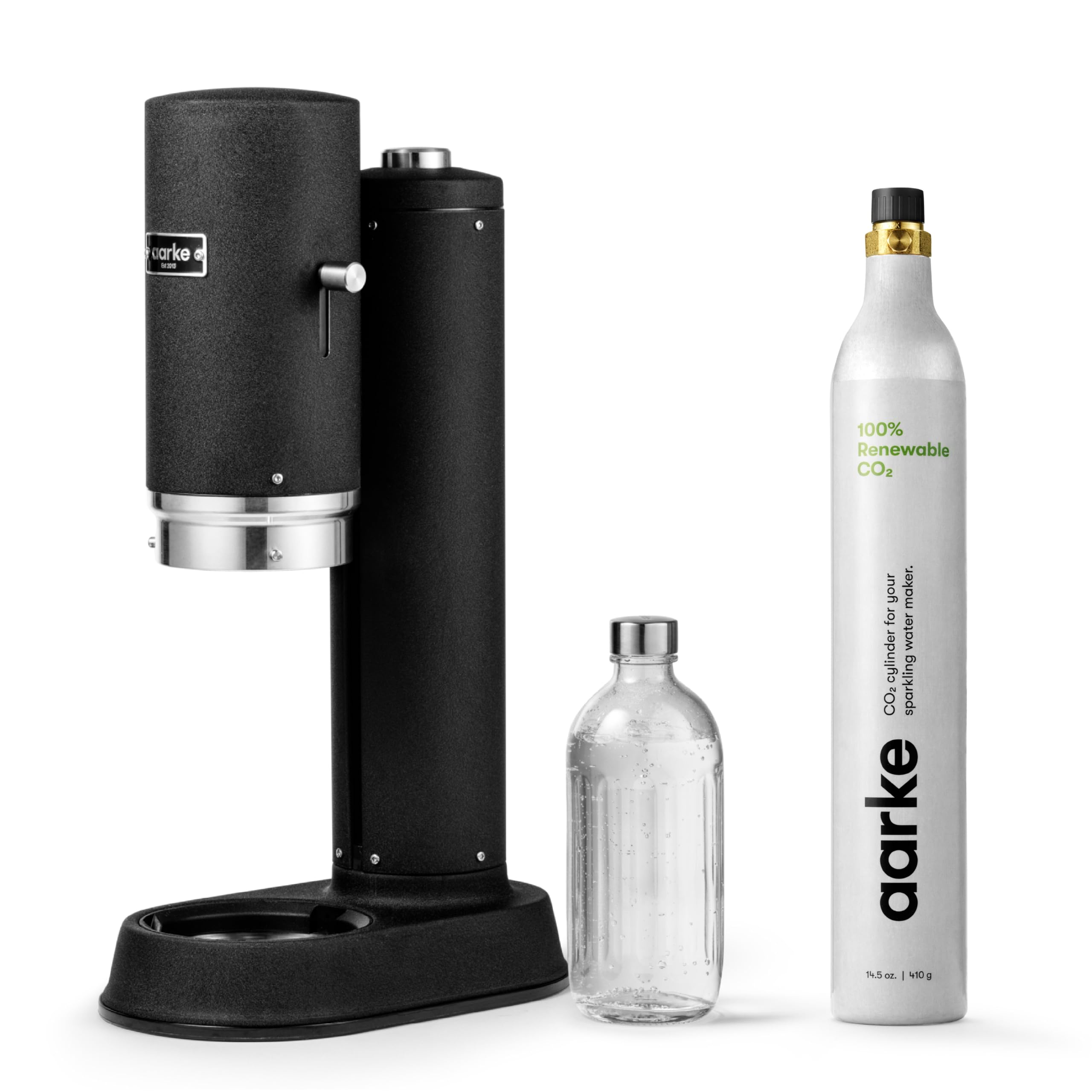 Aarke Carbonator Pro - Sparkling Water Maker &amp; CO2 Cylinder, Matte Black