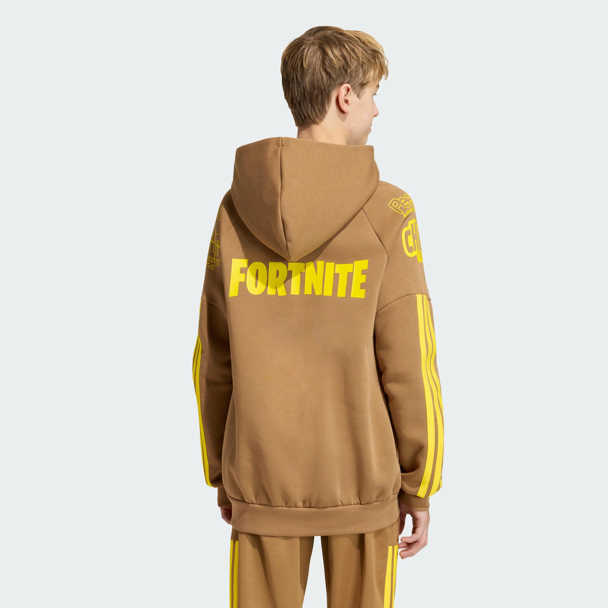 adidas Uniseks - dzieci Adidas X Fortnite Hoodie Sweatshirt, brown desert/yellow, 11-12 Years
