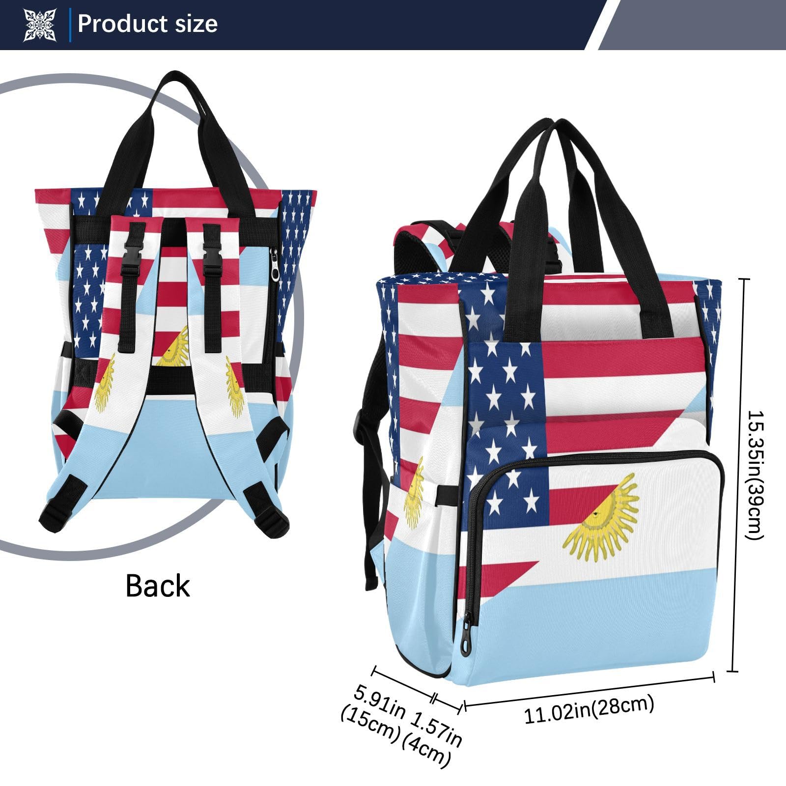 GuoChe Dobby - Mochila para pañales de nailon con múltiples bolsillos