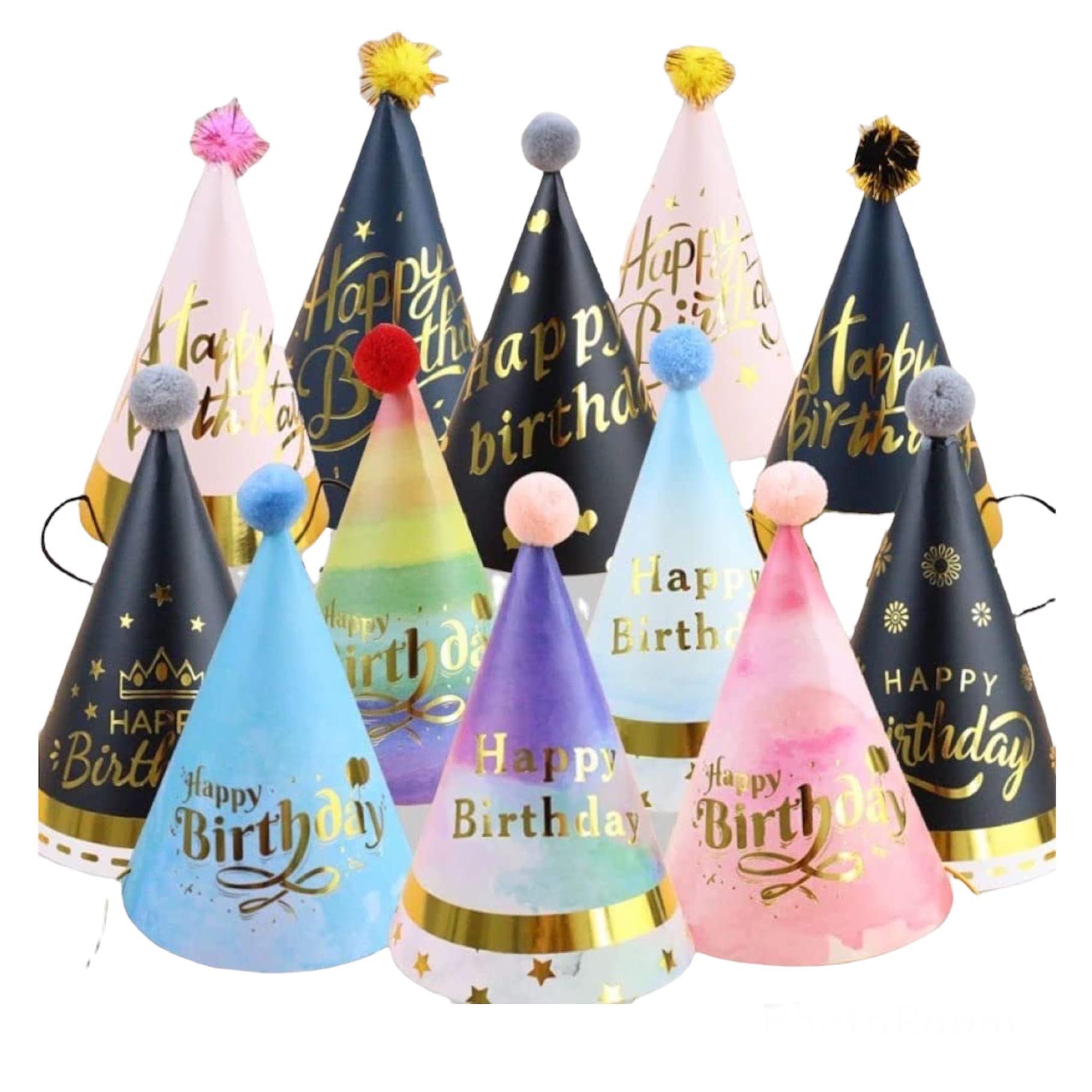 HIGHLAND 8 Pcs Happy Birthday Hats for Kids Boys Girls – Assorted Party Hats for Kids Birthday – Kids Party Supplies Birthday Hats for Kids – Birthday Party Decoration for Boys, Girls