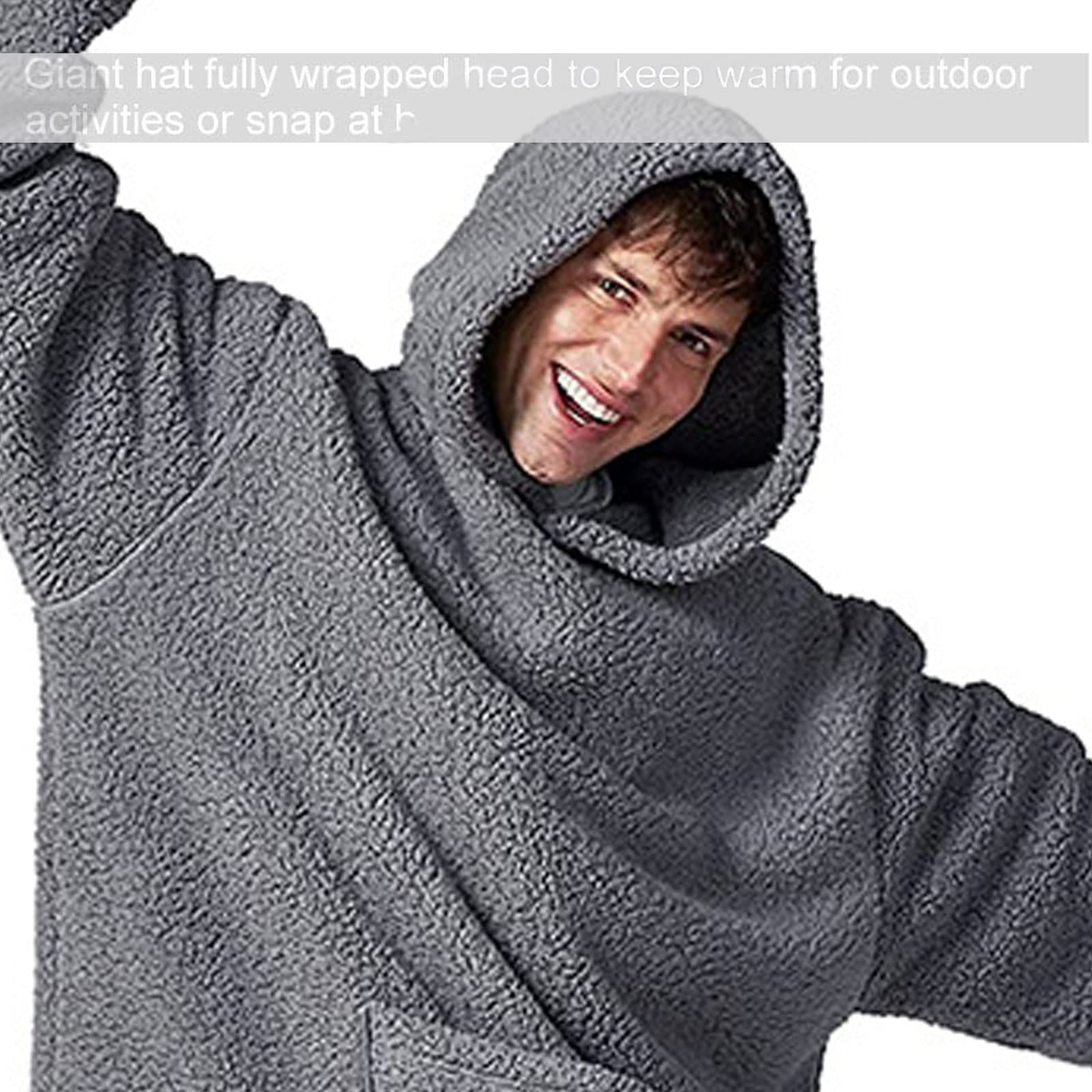 Coperta Donna con Cappuccio e Felpe Felpone Oversize Blanket Pullover Confortevole Adulti, Uomini, Felpe Invernali con Felpa con Cappuccio Tascabile, Ragazzi e Bambini per Divano TV Casa