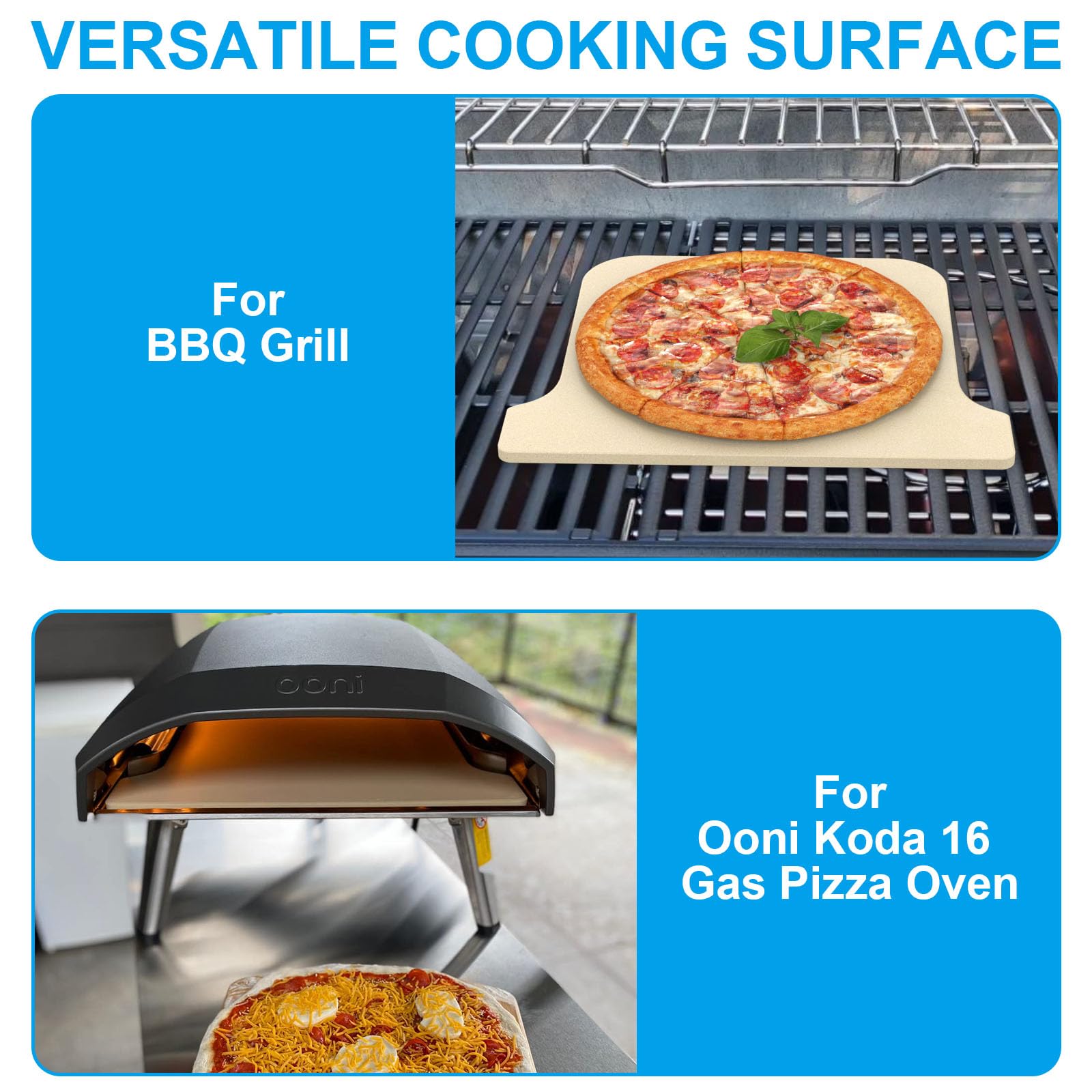 Outspark Cordierit Backstein für Ooni Koda 16, rund, hitzebeständig bis 760.0 °C, knusprige Kruste, Zubehör für Backofen und Grill