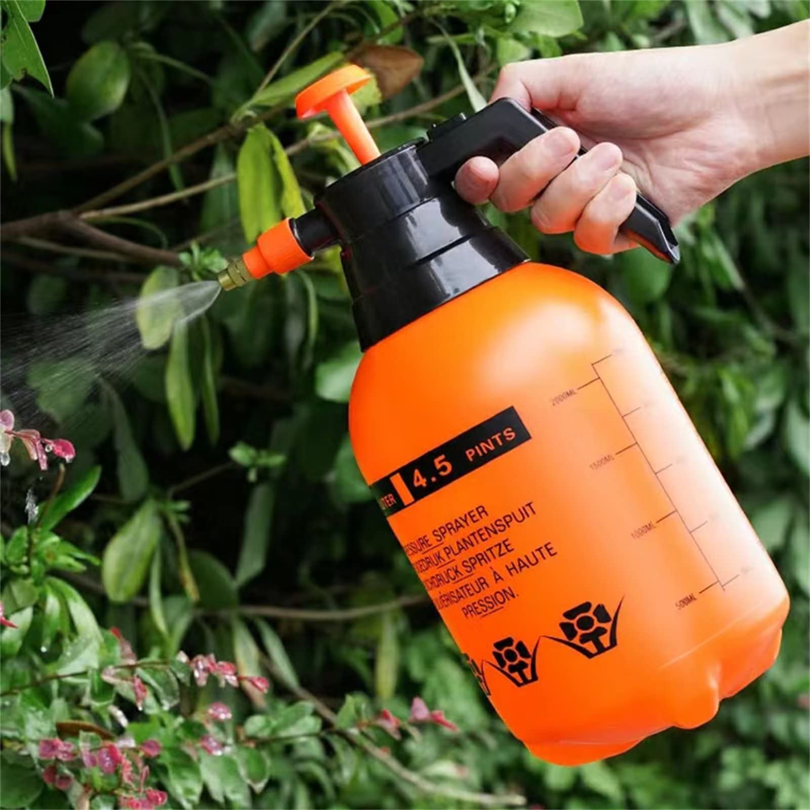 Garden Pump Sprayer, 68 oz Hand Pressure Sprayer with Adjustable