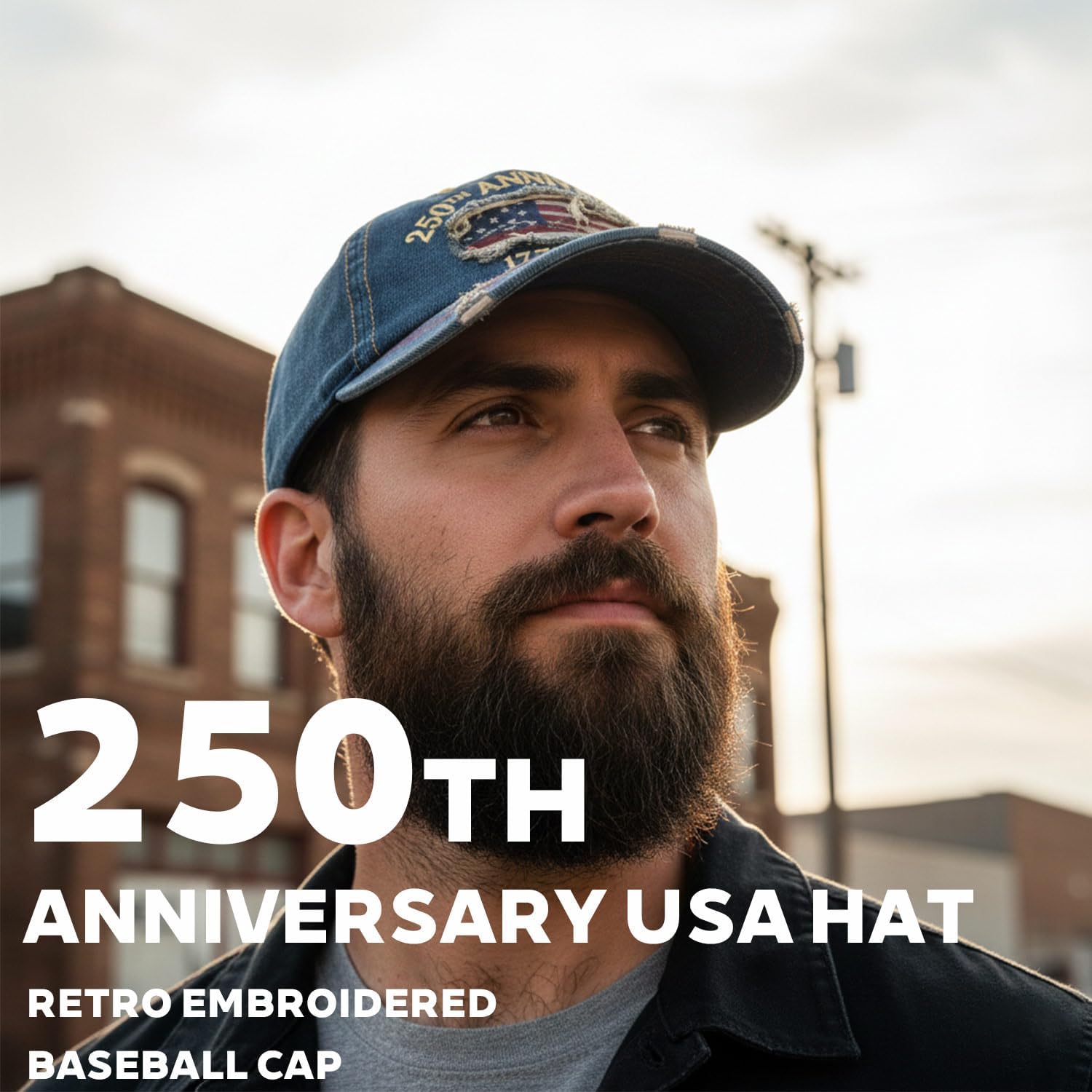 250 Anniversary USA Hat - Retro Embroidered 250th Anniversary Patriotic Adjustable Baseball Cap for Men and Women