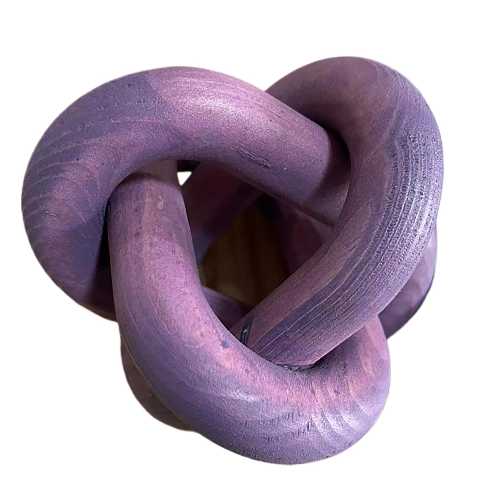 Deerwin Purple Wood Knot Chain Link Decor - Link Boho Wooden Hand Carved Decorative Wooden Links Knots For Coffee Table Entryway Modern Farmhouse Shelf Decoration (Purple) Size 3