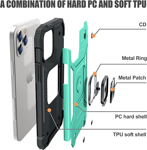 Miniatura 64 de JAME Funda para iPhone 12 Pro Max con protectores de pantalla, 2 unidades, protección contra caídas de grado militar, fundas protectoras