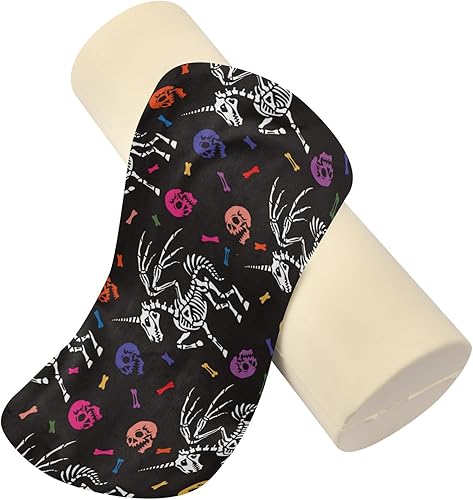 Miniatura 2 de FRODOTGV Scary Skull Halloween Pegasus Horn Bolster Pillow for Legs Firm Firm Neck Roll Pillow Outdoor Round Pillows Neck Cushion Back Support