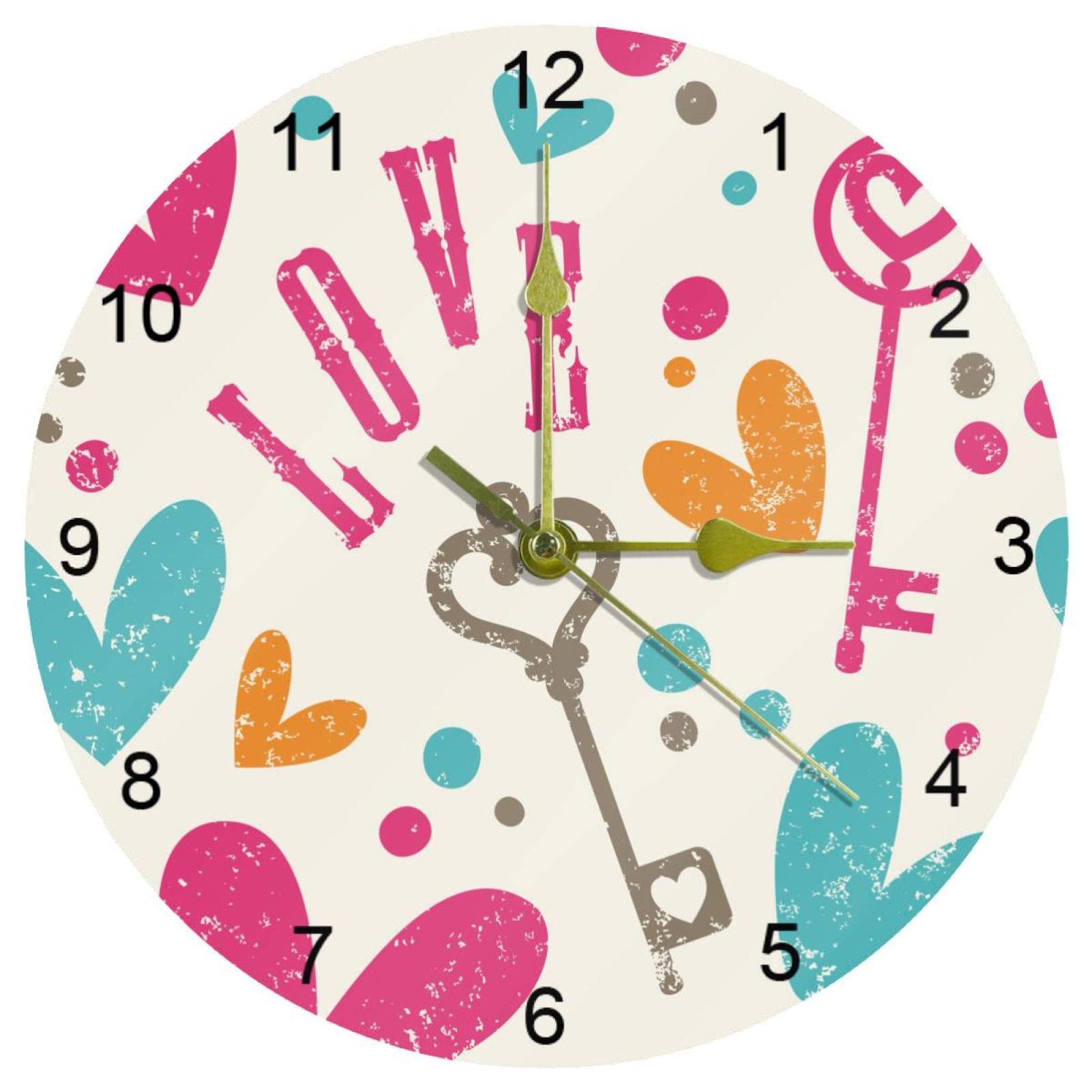 Horloge murale silencieuse à quartz 25,4 cm pendule cuisine salon chambre à piles