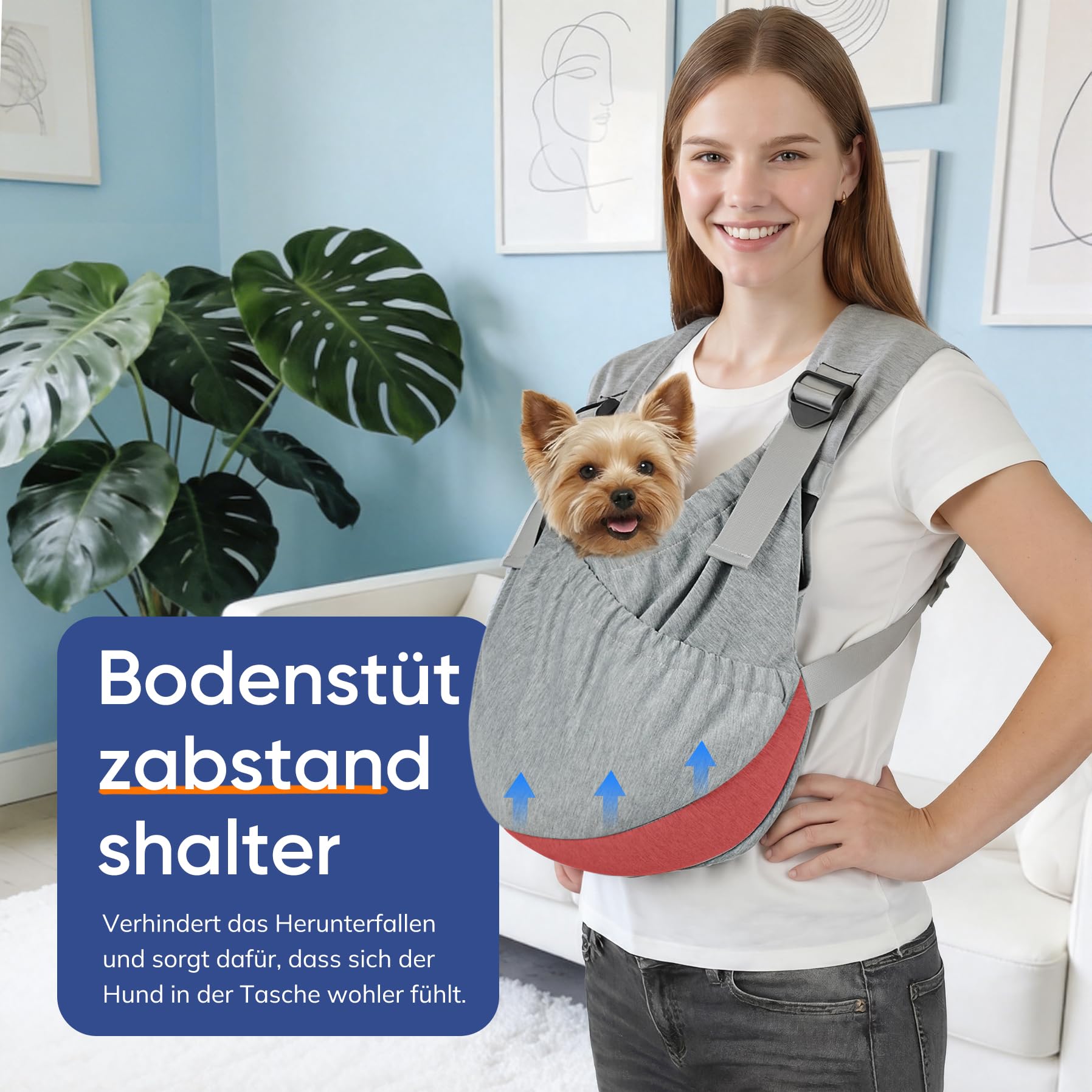 Supet hundetasche für kleine Hunde, Verstellbare Leichte & Atmungsaktive hundetragetasche, Welpen-Tragetasche für Spaziergänge, Reisen, Wandern, Camping, Anti-Angst Brustträger mit Rückenentlastung