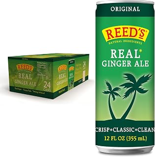 Reed's Real Ginger Ale with Pressed Organic Ginger - Crisp Classic Taste, 12oz Slim Cans, 24 Pack All-Natural Soda