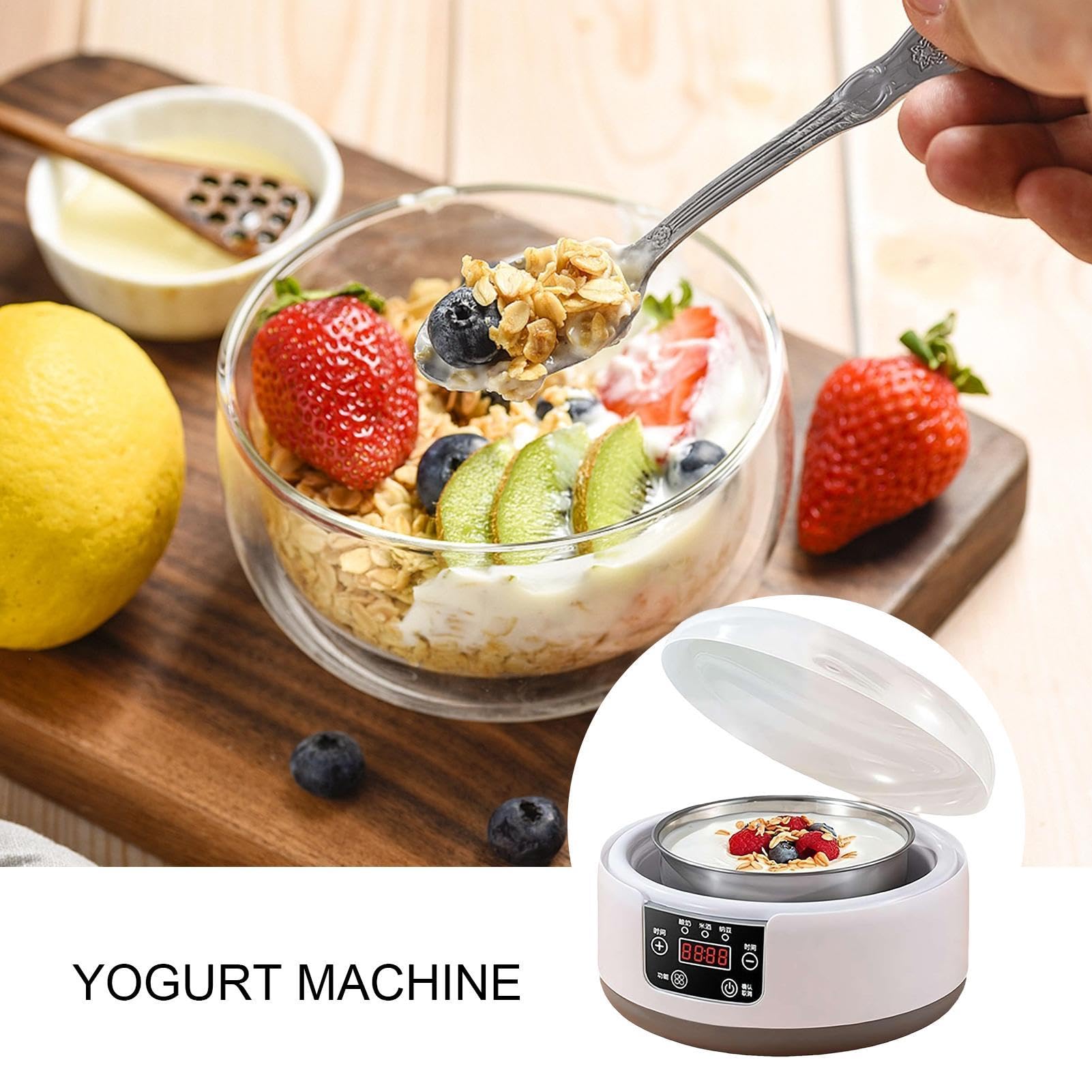 Yogurt Maker with Adjustable Temperature and Time Control | Automatic Multifunction Yogurt Maker, Probiotic Yogurt Motor, Automatic Yogurt Maker Machine with LCD Display