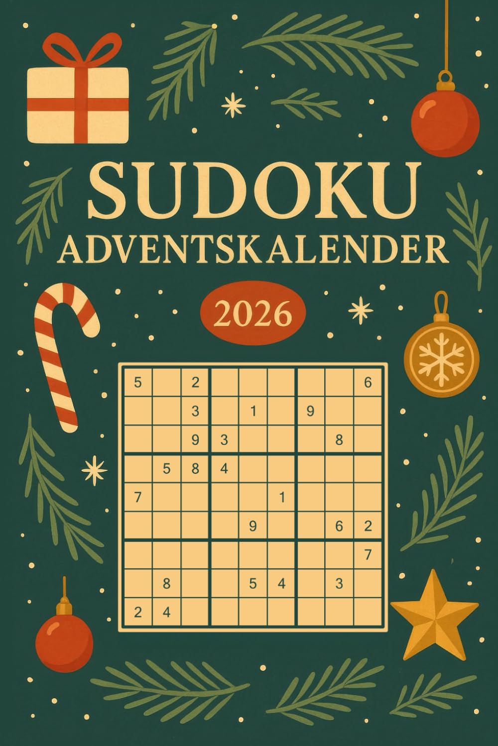 Sudoku Adventskalender 2026: Jeden Tag 6 Sudoku Rätsel von einfach bis mega schwer | Weihnachtliches Rätselbuch für Erwachsene & Jugendliche | 24 Tage Beschäftigung zum Knobeln