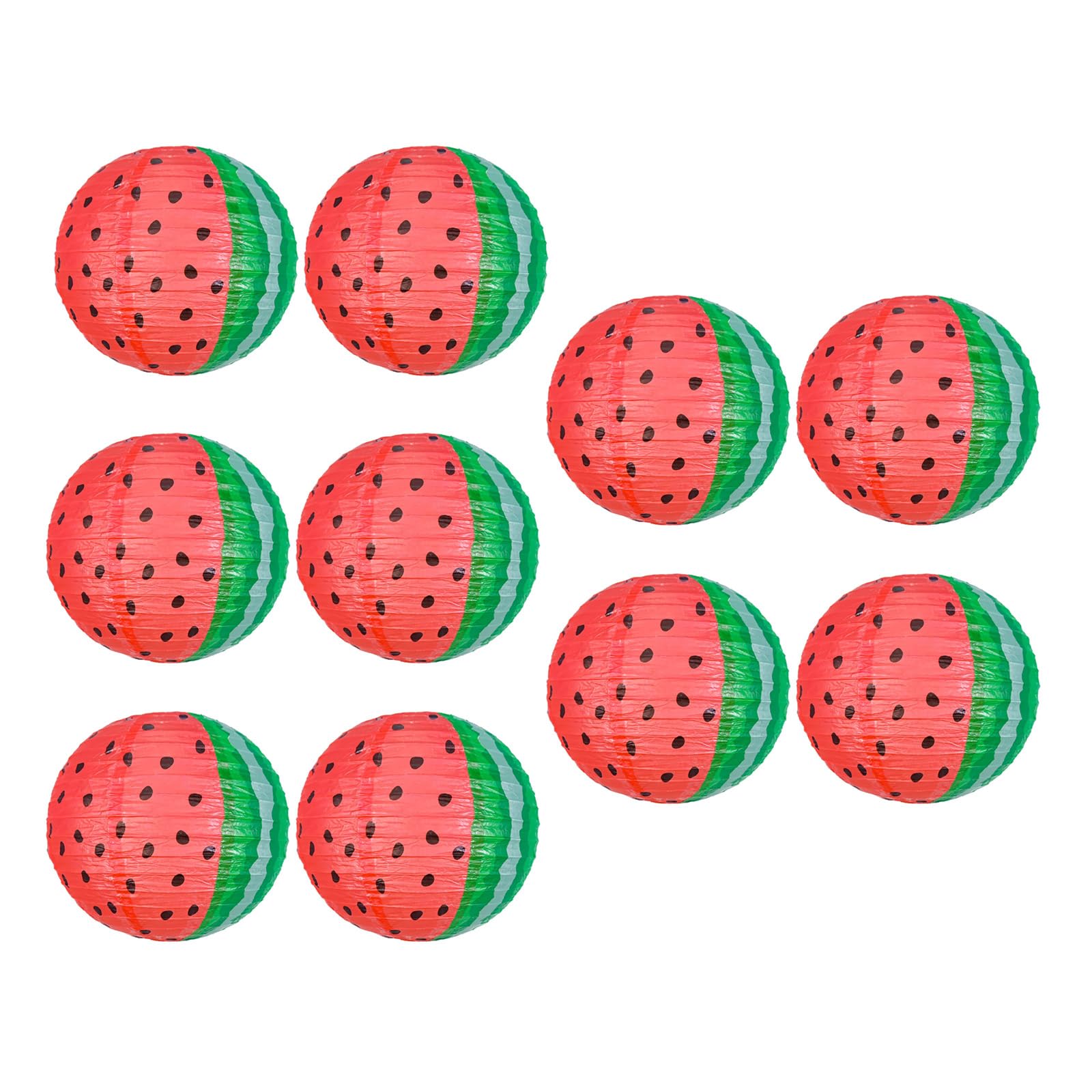 Hsioluted 10Pcs Watermelon Festival Lamps Fruit Theme Decorations for Indoor Outdoor Use Wedding Celebration Accessories Home Celebration Decoration