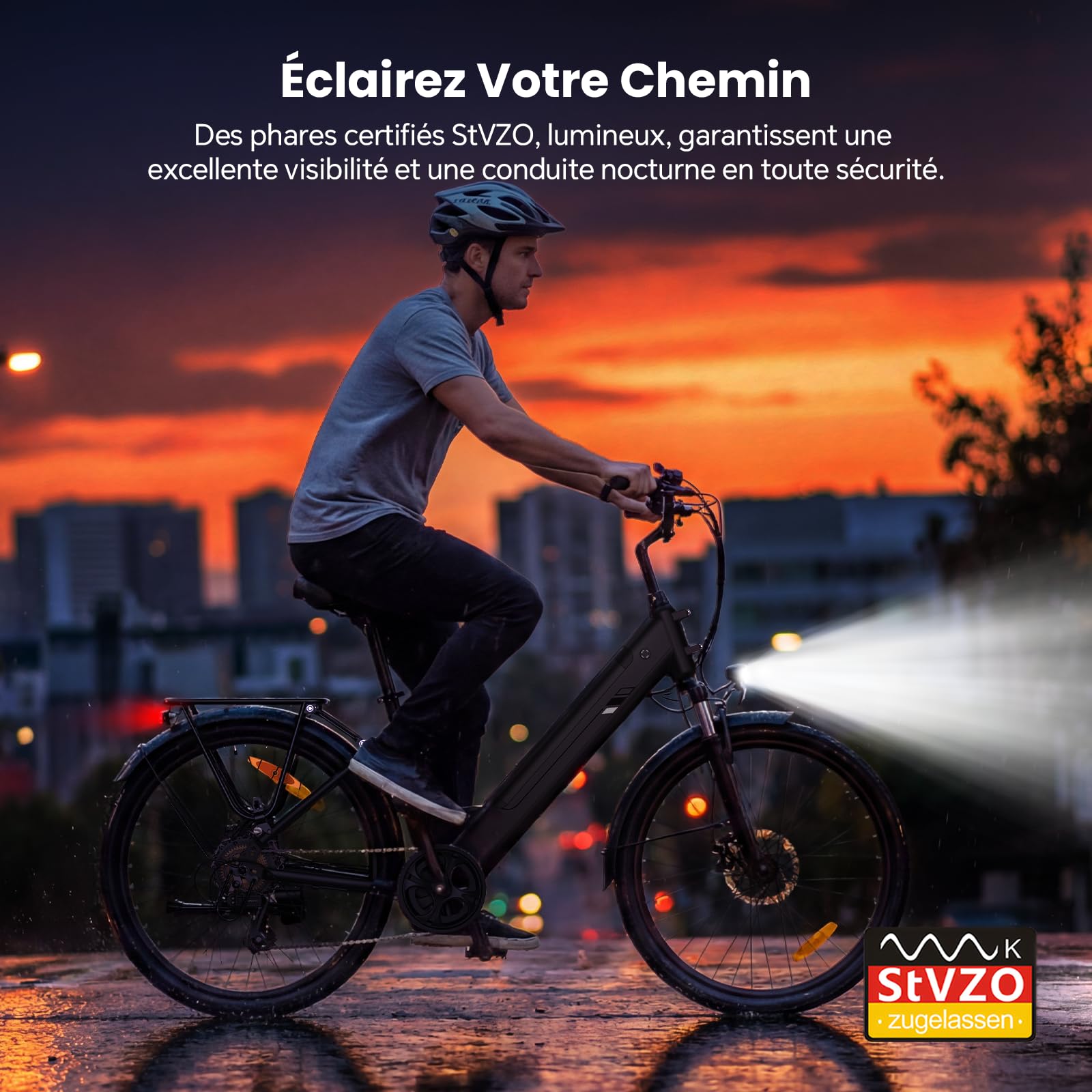Touroll J2 St Pro Vélo Électrique Ville 250W 45Nm 561Wh Autonomie 100KM Freins Hydrauliques 7 Vitesses 26"
