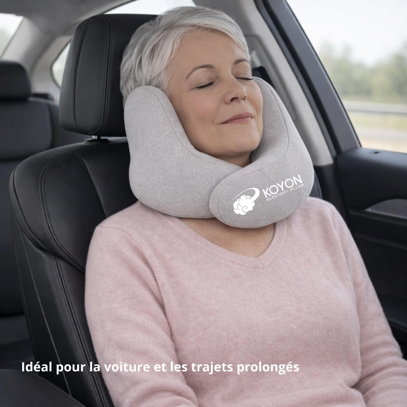 Silentrest Oreiller de Voyage Mémoire de Forme | Coussin Cervical Ergonomique Réduction du Bruit | Léger & Portable avec Sac de Transport | Idéal Avion, Bureau et Maison