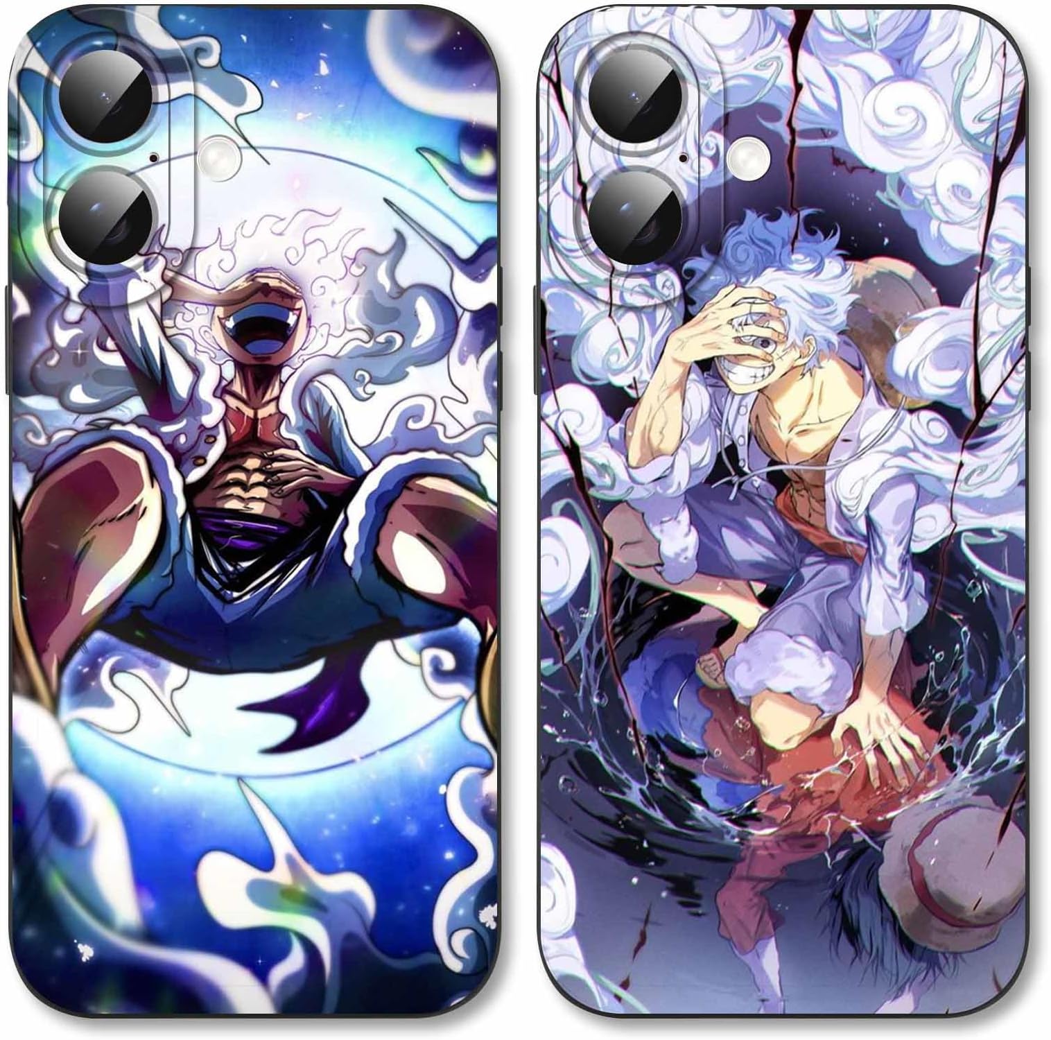 2 Pack Anime Phone Case for iPhone 16 Case 6.1",Manga Print Aesthetics Cases,Cool Comics Cartoon Characters Design for Women Men Girls Boys,Lens Protection Soft Cover Funda for iPhone 16