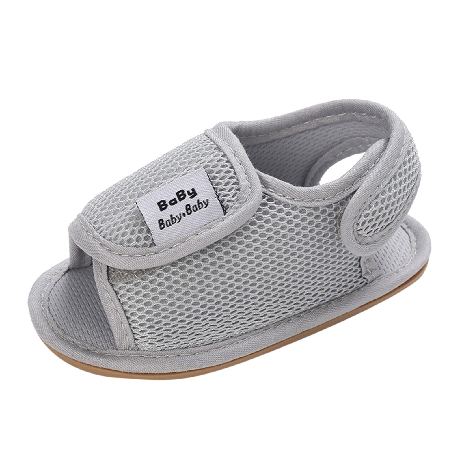 RNTOP Baby Girls Boys Sandals Infant Toddler Shoes First Walkers Prewalkers Mesh Soft Sole Sneakers Casual (Grey, 5 Infant)