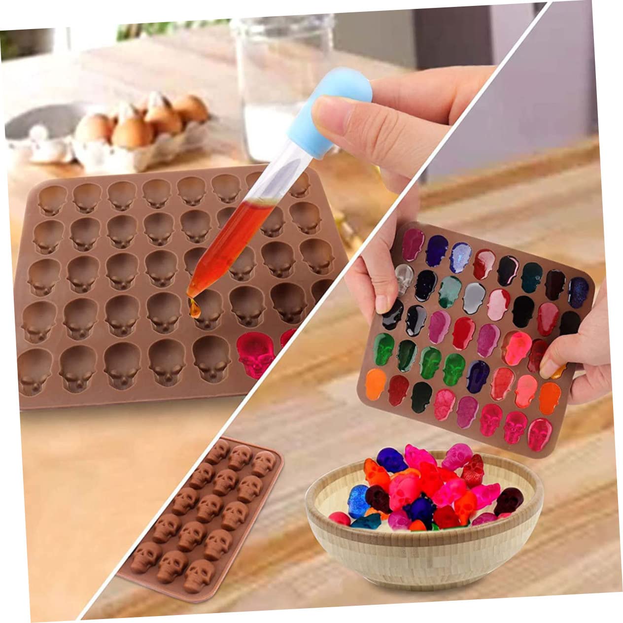 Ciieeo Lot De 4 Moules À Gâteaux Dhalloween En Silicone Outils De Cuisson Non Démoulables Adaptés Aux Décorations De Fête Pour Garçons Et Filles