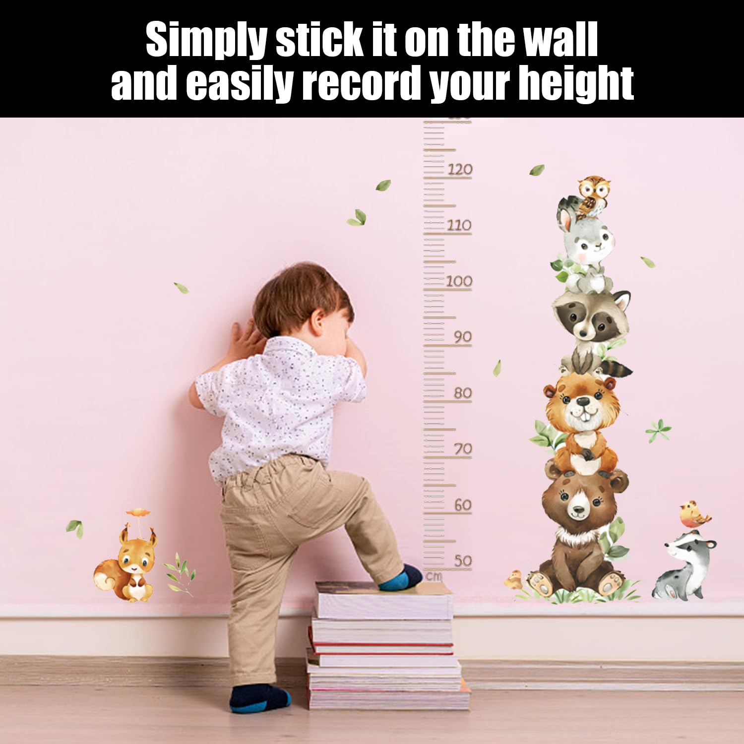1 Set of Children's Small Animal Height Wall Stickers, Cute Children's Height Chart Wall Stickers - Image 4