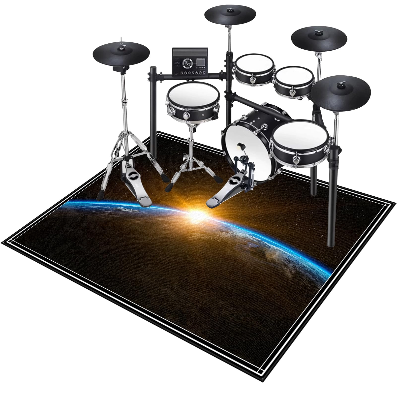 Drum Teppich Schlagzeugteppich rutschfeste Trommel Teppiche Quadratische Schallschutzdecke Für Bass Drum Snare elektronische Trommelteppich 140 x 120 cm