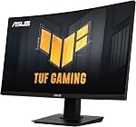 ASUS TUF Gaming 24” (23.6 inch viewable) Curved Monitor (VG24VQER) – FHD, 180Hz, 1ms, DCI-P3 90%, Extreme Low Motion Blur Sync, FreeSync, Shadow Boost, Eye Care, DisplayWidget Center, 3yr Warranty