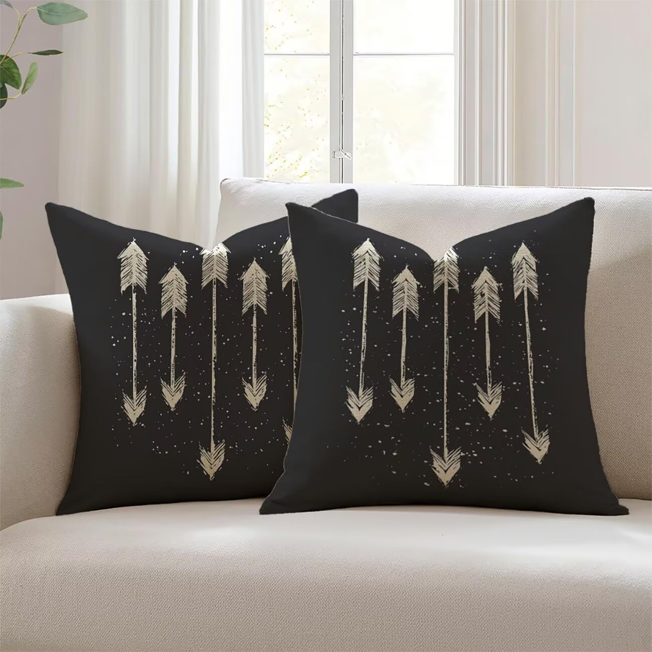 Housses de coussin pour coussin canapé imperméables lin extérieur 26x26 pouces JL-4852