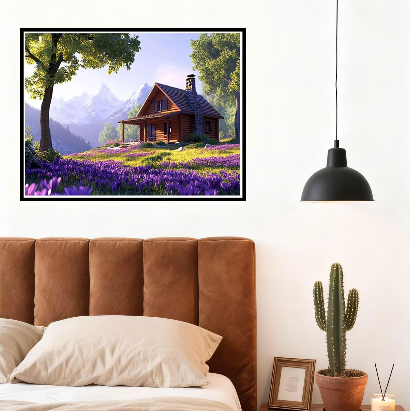 Kabine Malen Nach Zahlen Erwachsene Landschaft Malen Nach Zahlen Kinder ab 7, DIY Set Erwachsene Bastelsachen Kreativ Set für Kinder Geschenke für Männer, Weihnachten Halloween Deko 60x80cm H - 666