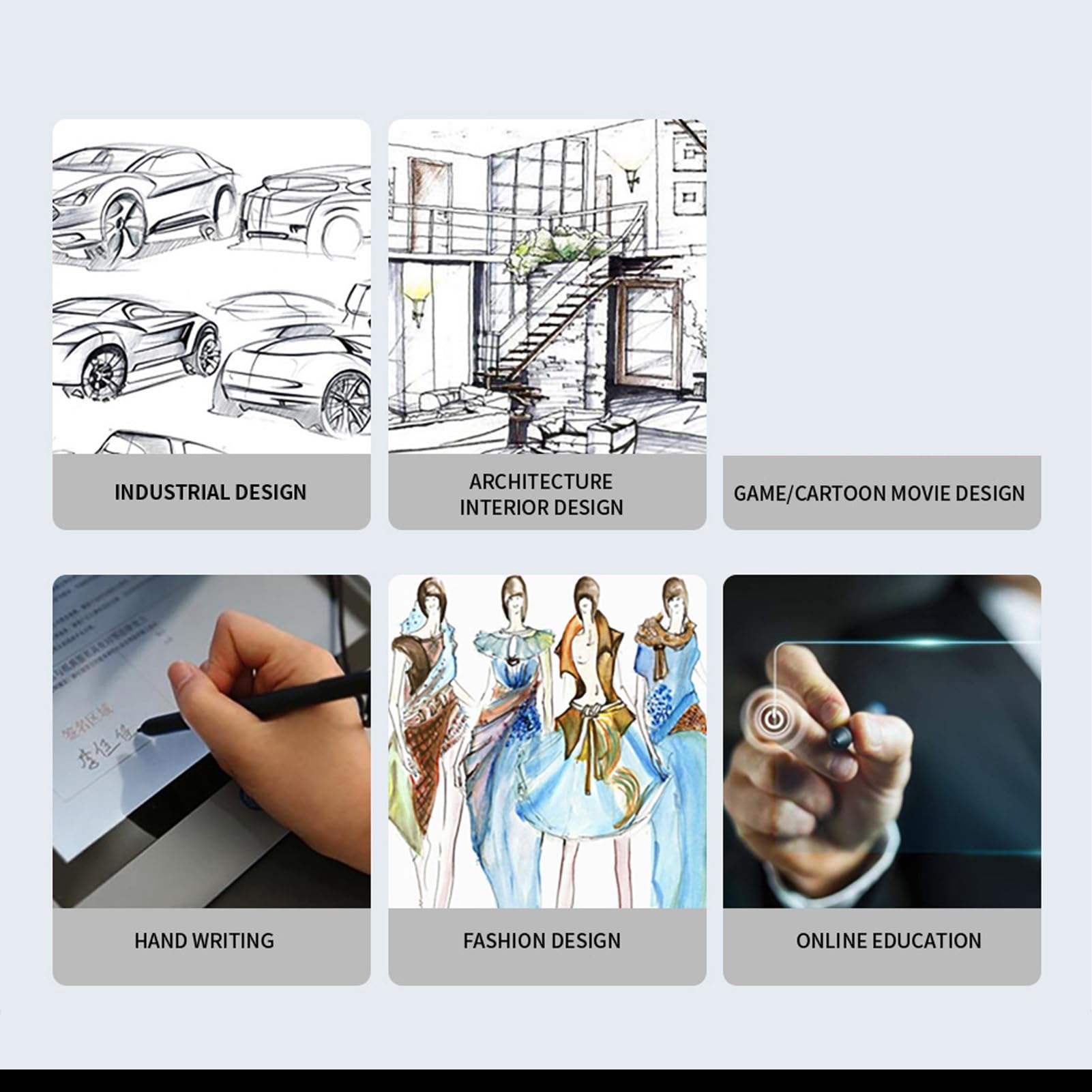 Tableta Gráfica de Dibujo con 8192 Niveles de Presión, 233PPS y 5080LPI, Teclas Personalizables, Arte Digital para Enseñar, Trabajar