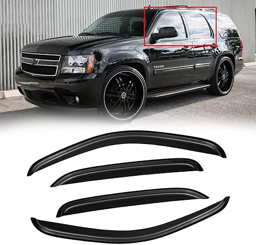 Miniatura 112 de Visera de ventana para Jeep Cherokee 1984-2001 (Excluye Modelo Limited), Protectores Guards Shields de lluvia de canal exterior, Deflector