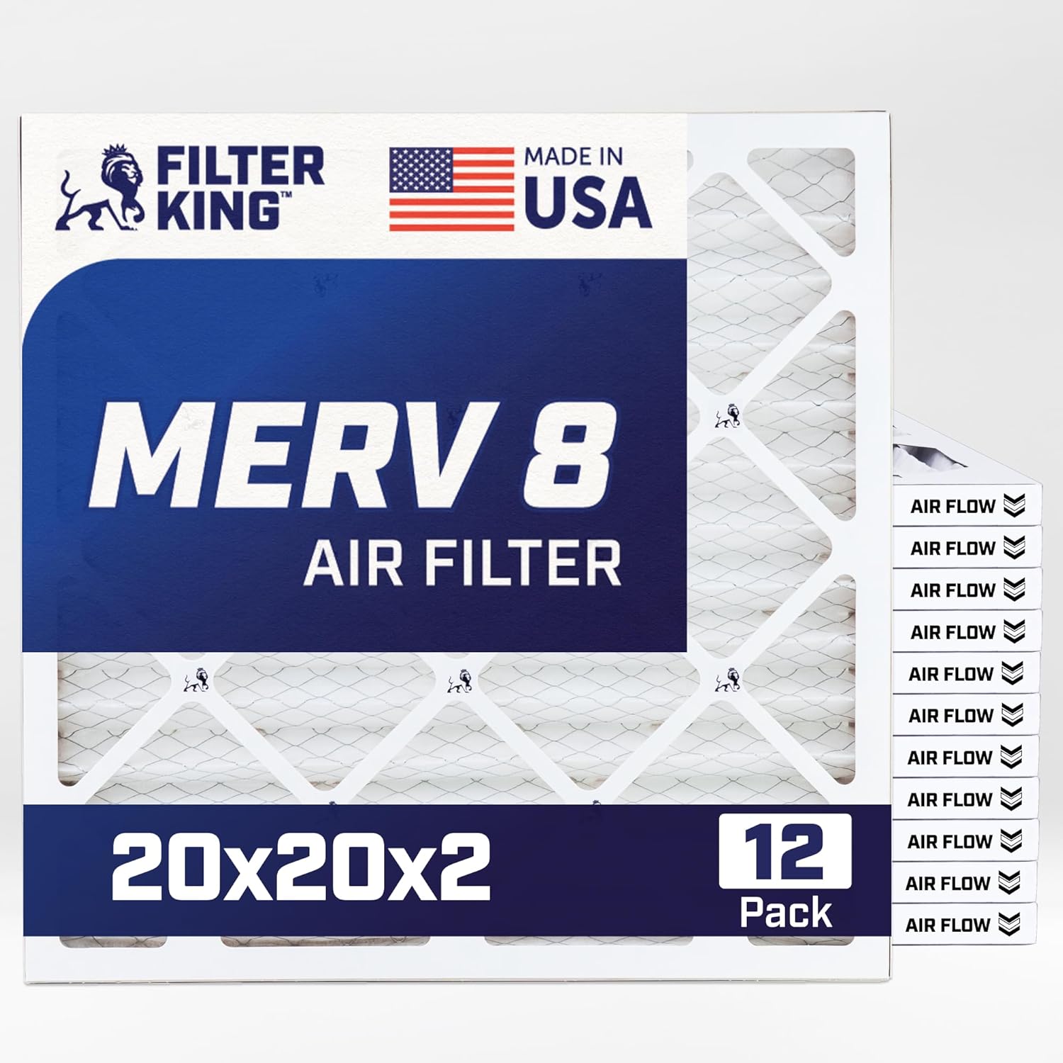 Filter King 20x20x2 Air Filter – 12 Pack