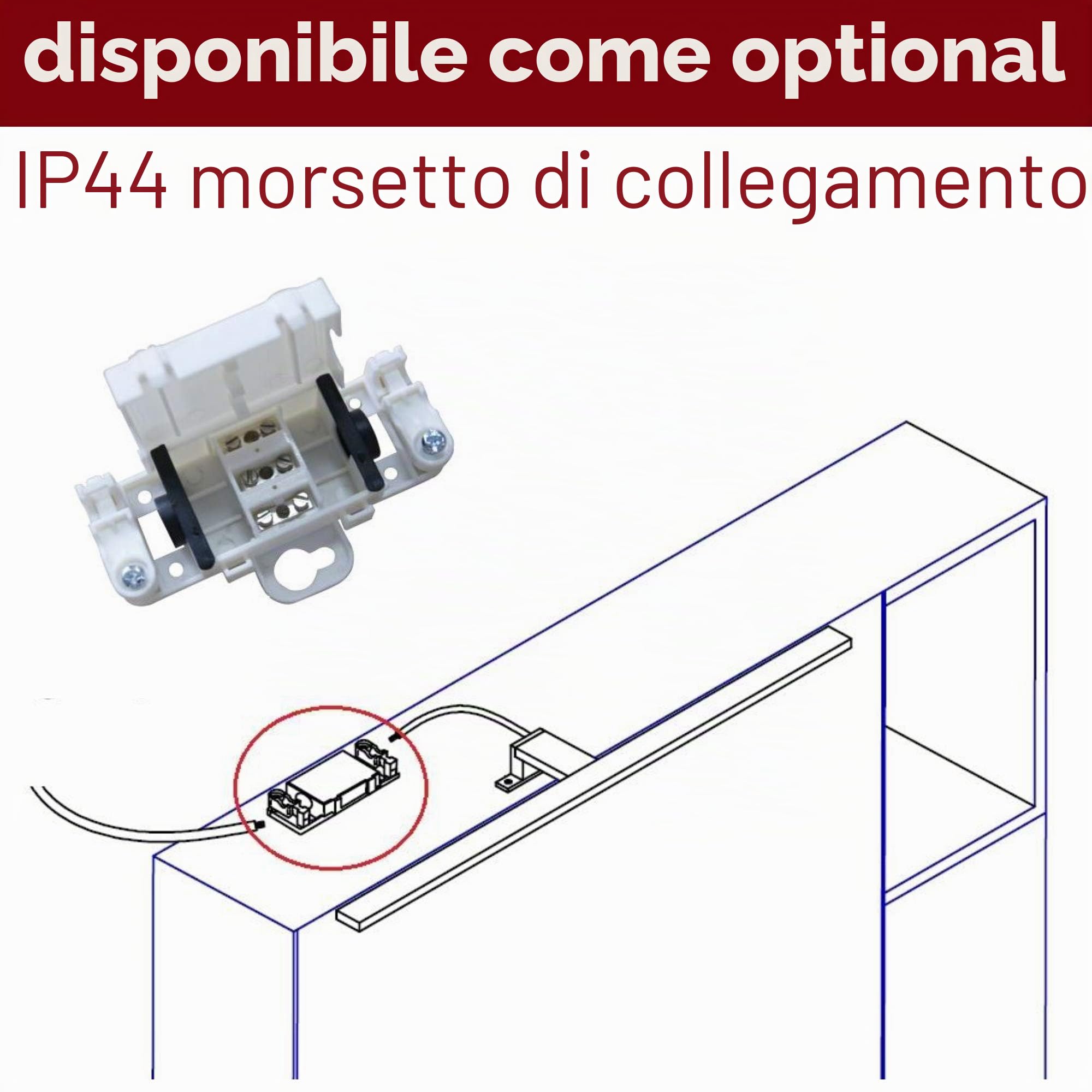 Lampada da bagno a LED colore nero 600 mm Lampada da specchio Luce per specchio Lampada a sospensione, colore della luce: bianco neutro