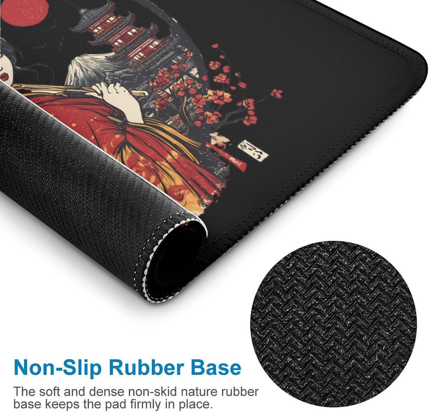 Geisha and Mount Fuji Mouse Pad Non-Slip Gaming Mousepad 8x9 image 3