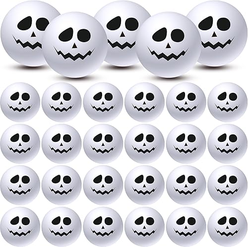 Miniatura 8 de Jerify 50 mini bolas antiestrés de calabaza, bolas de estrés de Halloween de 1.57 pulgadas, pequeñas bolas de espuma de Halloween para suministros