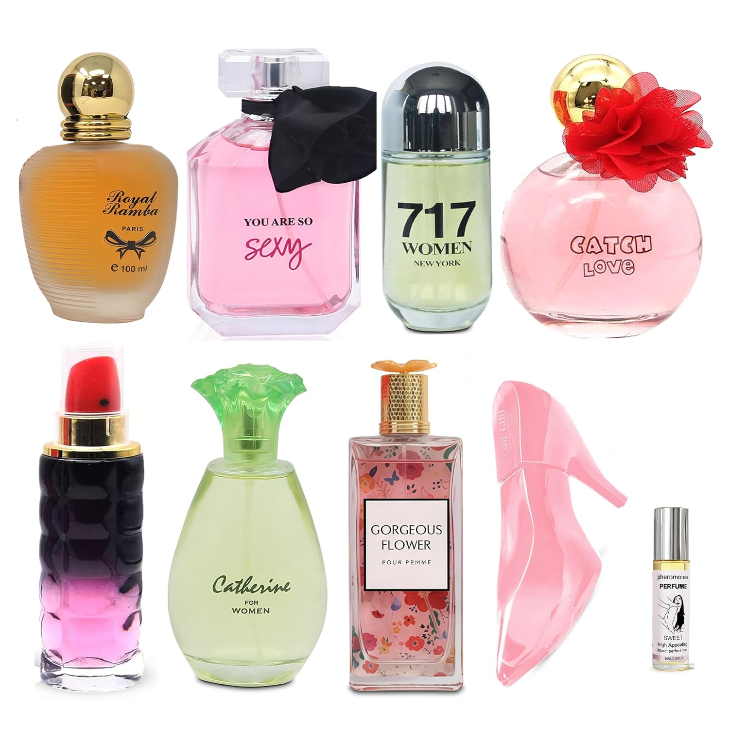 AFLUXE 8-Piece Women's Perfume Collection with 10ml Rollerball, EDP Set, Variety of Long Lasting Fragrances for Women (combo I)