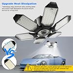 Garage Lights - 2Pack Super Bright 32000LM LED Garage Ceiling Light 6500K LED Shop Light w/ 6 Deformable Panels Screw in E26/E27 Socket Light Bulbs for Workshop Storage Warehouse Attic