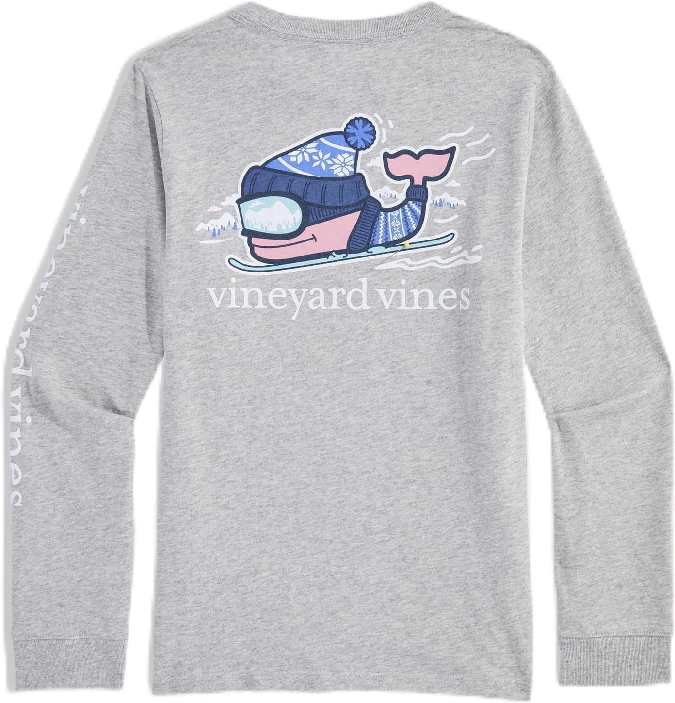 Vineyard Vines Boys' Boys' Downhill Ski Whale Long-Sleeve Pocket Tee